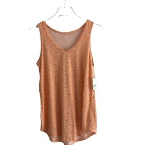 A.n.a. V-neck Floral Tank Top Pullover Peach S